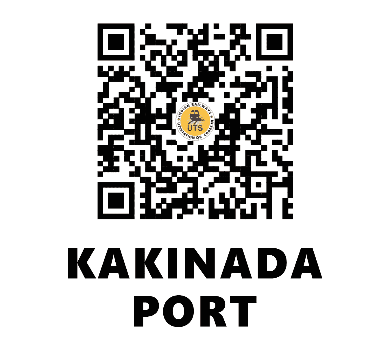 UTS QR Code for KAKINADA PORT - COA - SC (ANDHRA PRADESH)